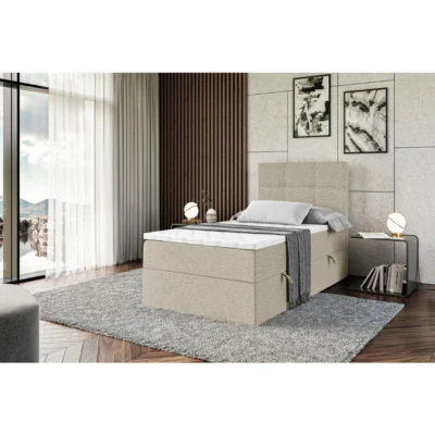 ALTDECOR Boxspringbett MARCE in Beige, Liegefläche 90x200 cm – Bonellfederkern